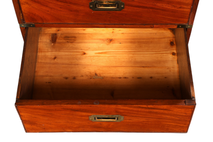 Hauptstadt Möblerei maritime Military Chest Kommode aus massivem Holz mit offener Schublade und Messingbeschlägen