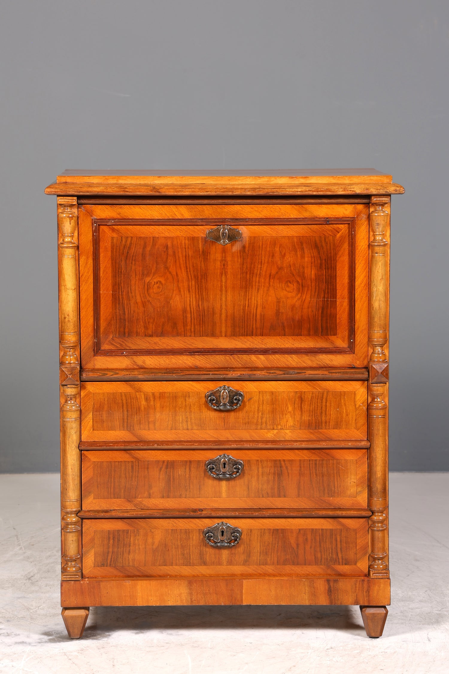 Stilvoller Gründerzeit Sekretär Vertiko Highboard Louis Philippe Kommode Sekretär Schrank um 1880