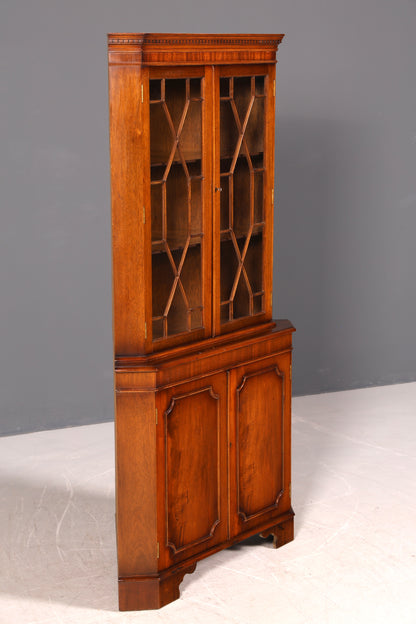 G238 Finish Wunderschöne Englische Eckvitrine Mahagoni Antik 60s echt Holz Schrank Eckschrank Glasvitrine (Kopie)