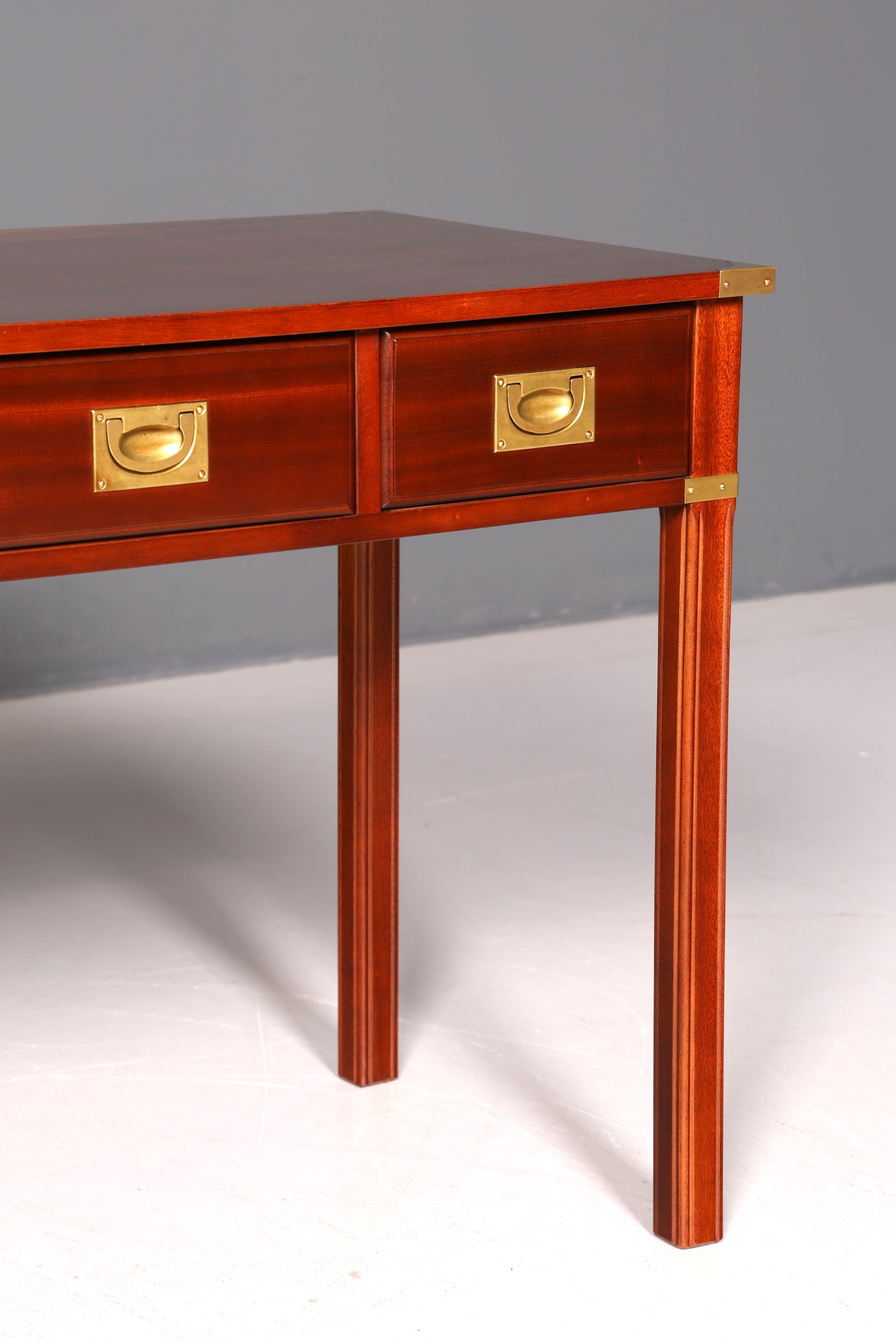 Edler Maritimer Schreibtisch Englischer Military Chest Bürotisch Office Table