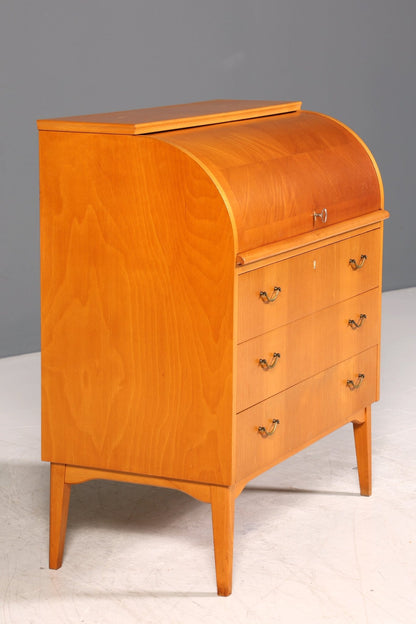 Wunderschöner Mid Century Rollladen Sekretär echt Holz Büro Schrank Vintage Schreibkommode