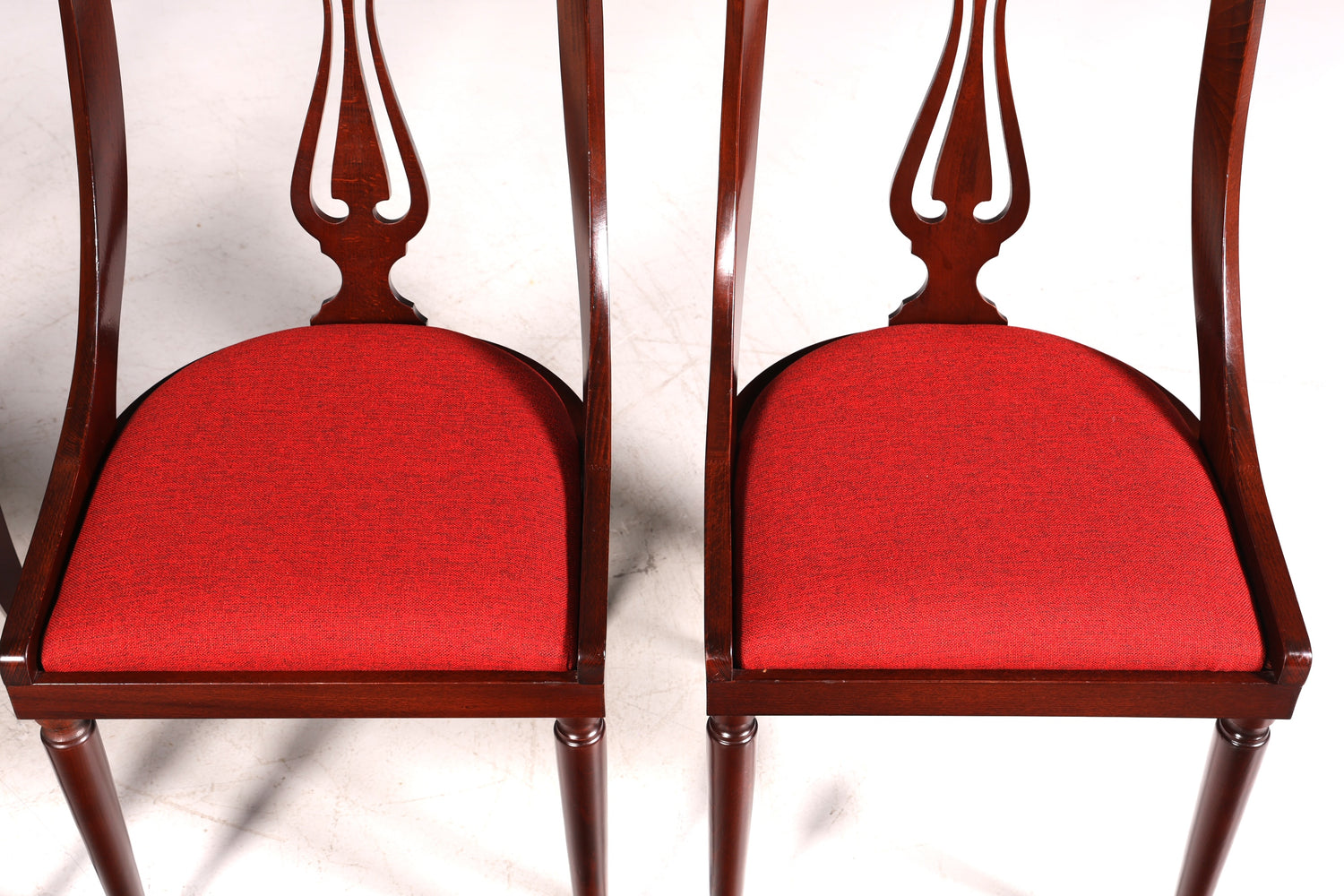 4x Edle Englische Stühle Englisch Gondelstuhl Set Dining Chairs Antik 60s Mahagoni Küchenstühle Stuhlset