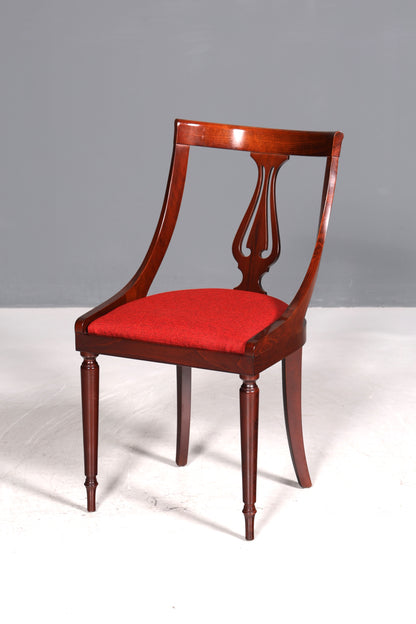 4x Edle Englische Stühle Englisch Gondelstuhl Set Dining Chairs Antik 60s Mahagoni Küchenstühle Stuhlset