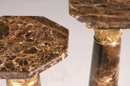 Wunderschöne Barock Stil Säule Louis XV Marmor Blumensäule Naturstein Braun Sockel Ablage 1 von 2