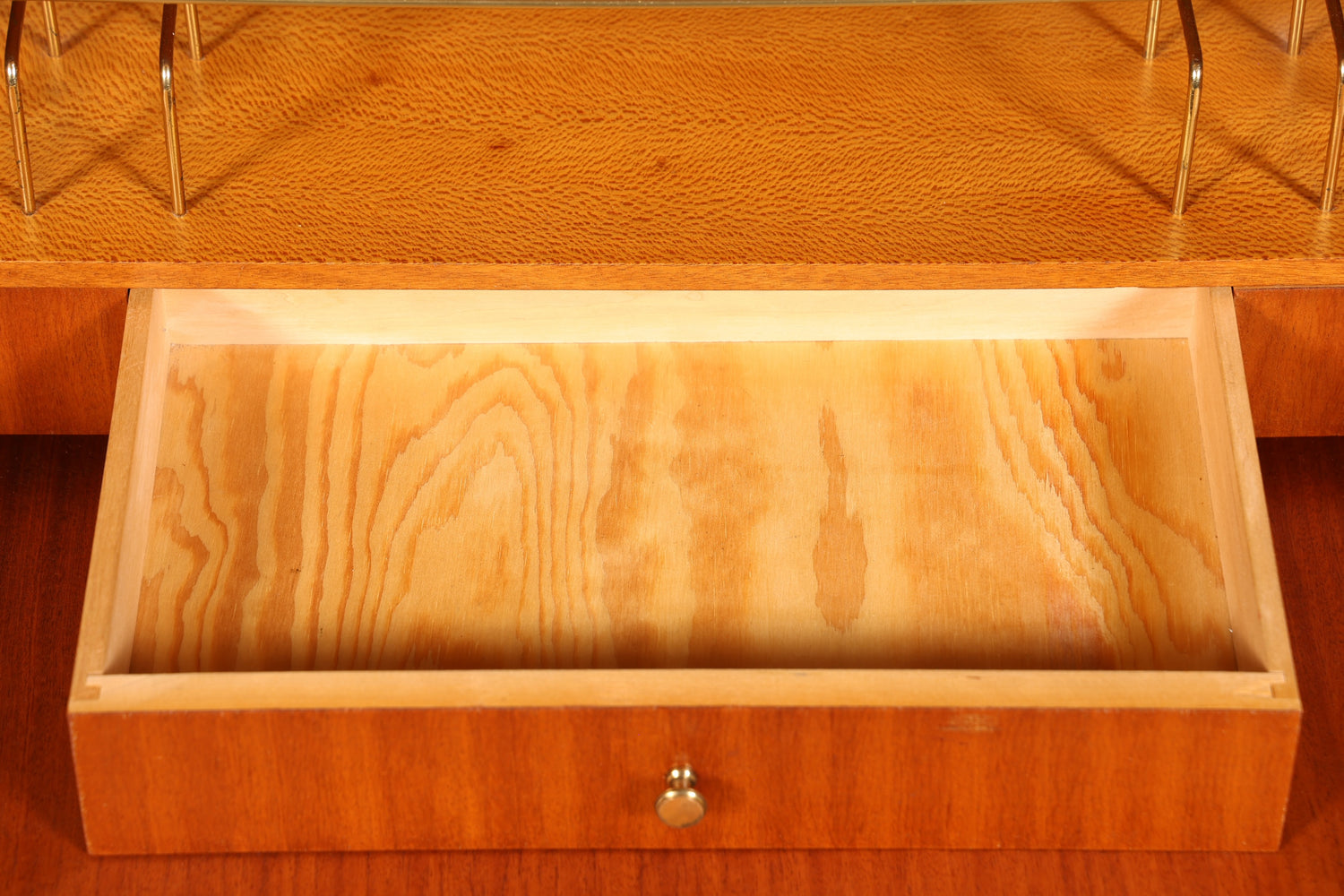 Schlichter Mid Century Rollladen Sekretär echt Holz Büro Schrank Vintage Schreibkommode