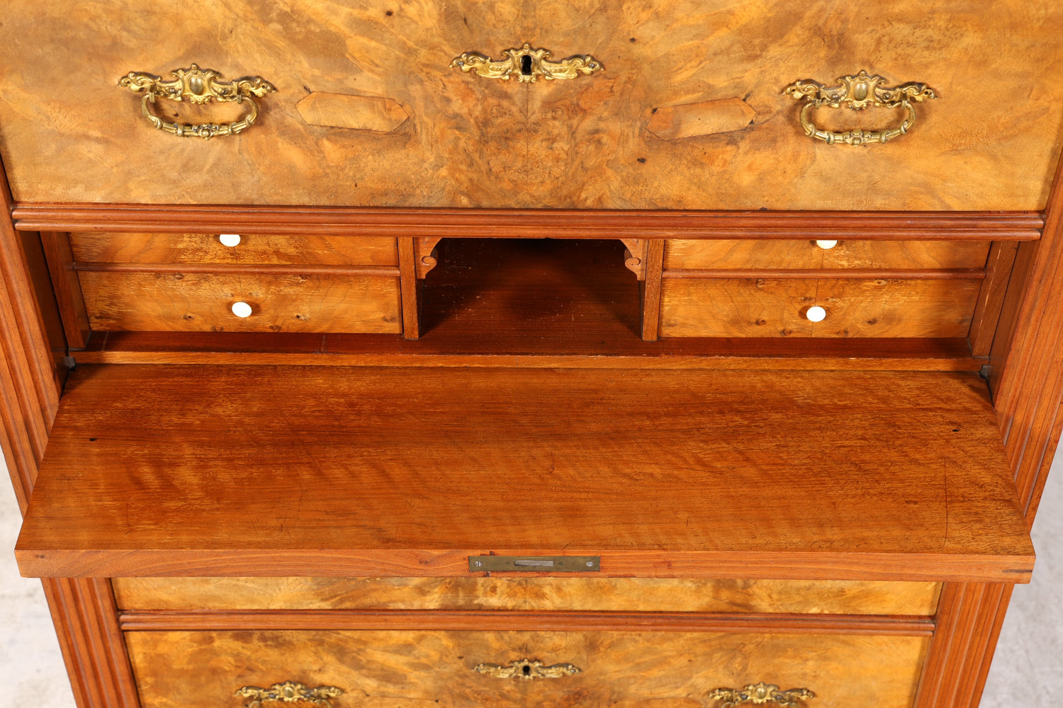 Stilvoller Gründerzeit Sekretär Vertiko Highboard Louis Philippe Chiffoniere Kommode um 1880