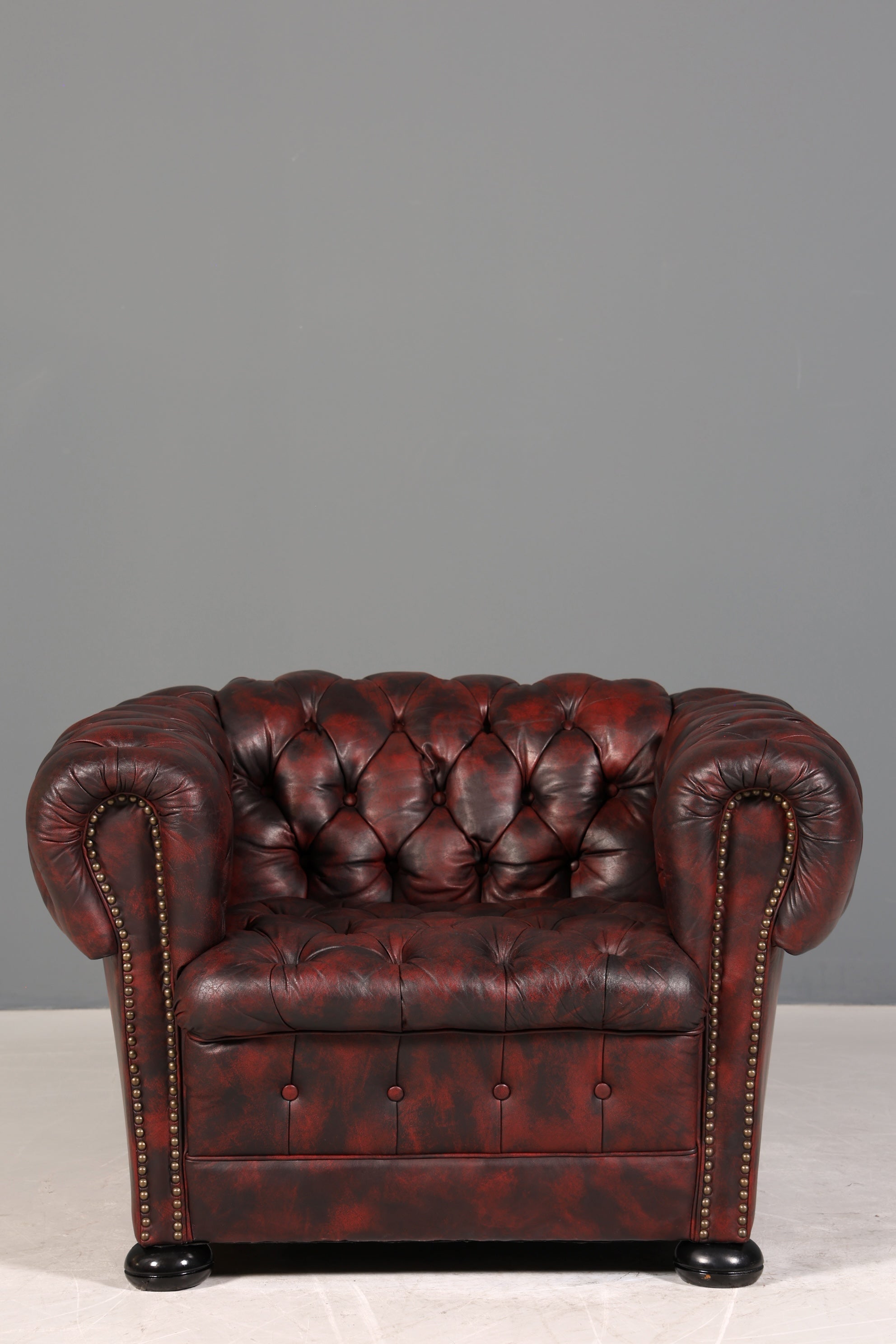 Wunderschöner Original Chesterfield Sessel Englisch Leder Armlehnsessel Herrensessel 1 von 2