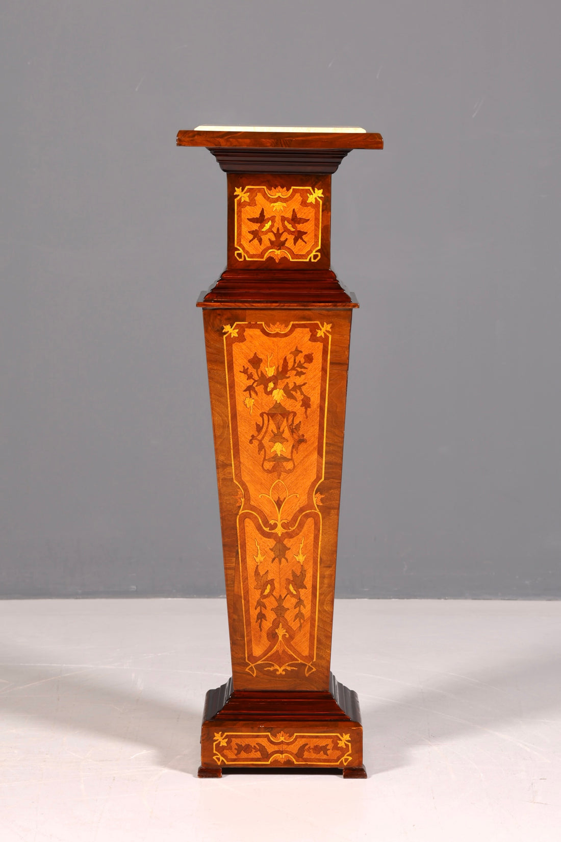 Stilvolle Barock Säule Louis XV Blumensäule Marmor Ablage Naturstein Intarsien Antik Stil