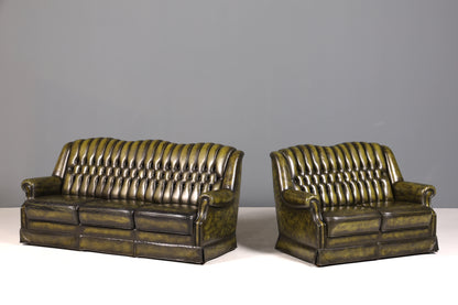 Wunderschönes Original Chesterfield 2er Sofa Englisch Leder 2- Sitzer Couch