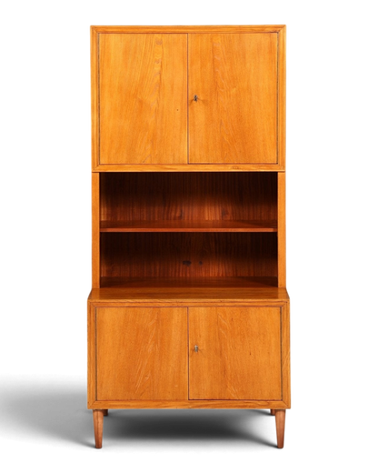 Schlichter Mid Century Schrank Danish Design Regal Retro Nussbaum 60s Bücherregal Buchablage