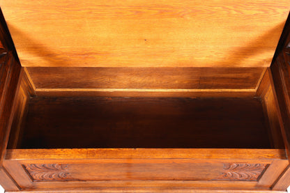 Wunderschöne Jugendstil Sitzbank Antik Bank Truhe Eiche Sofa Holzbank Holztruhe