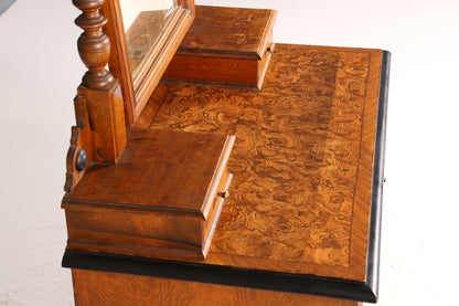 Edle Louis Philippe Kommode mit Spiegelaufsatz Gründerzeit Frisierkommode Antik Holz Schrank Flurschrank um 1880