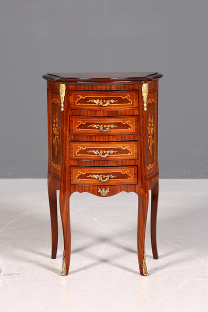 Noble baroque style chest of drawers, antique style side table, brass cabinet