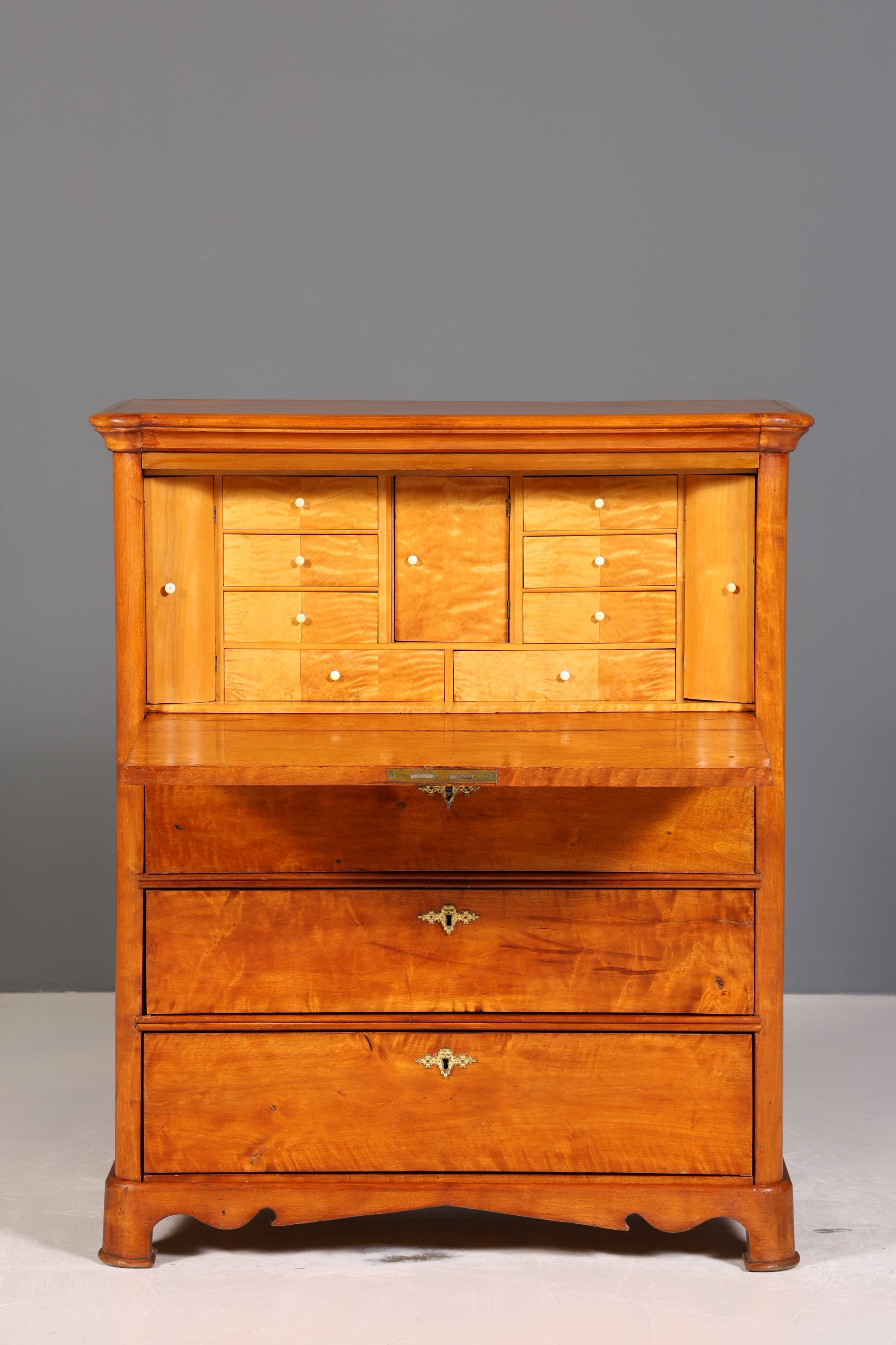 Stilvoller Biedermeier Sekretär Vertiko Louis Philippe  Kommode Schubladenkommode