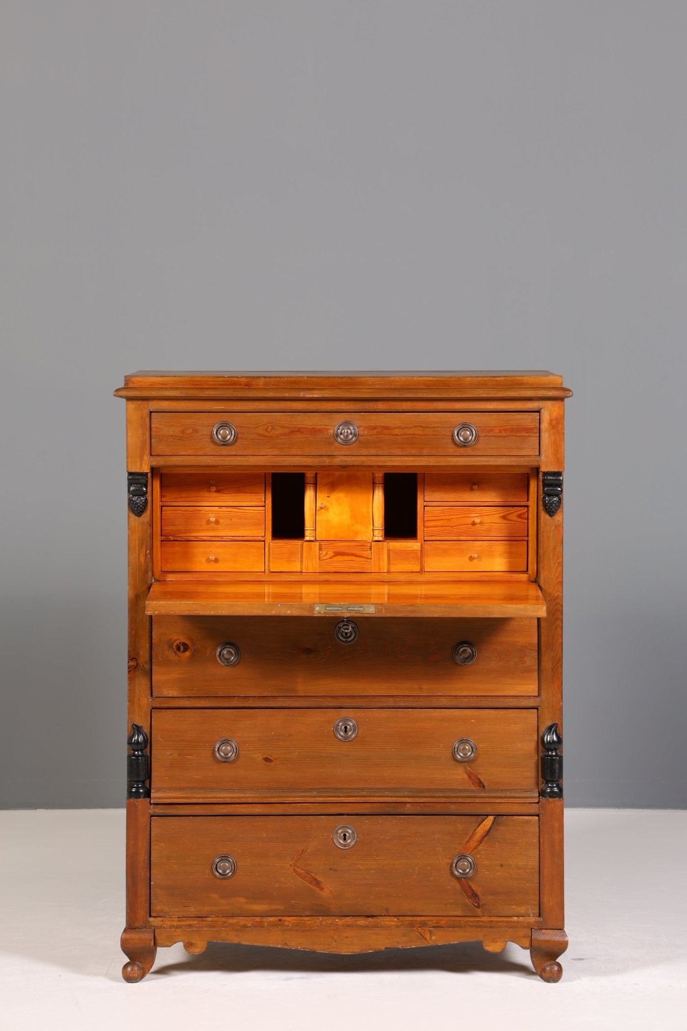Wunderschöner Antik Sekretär um 1900 Vertiko Weichholz Kommode Landhaus Schreibkommode