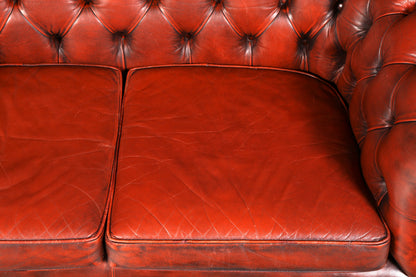 Wunderschönes Original Chesterfield Sofa 2-Sitzer Couch England Echtleder Polstersofa Ledersofa