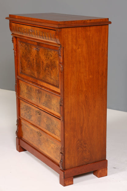 Stilvoller Gründerzeit Sekretär Vertiko Highboard Jugendstil Kommode Schrank um 1880