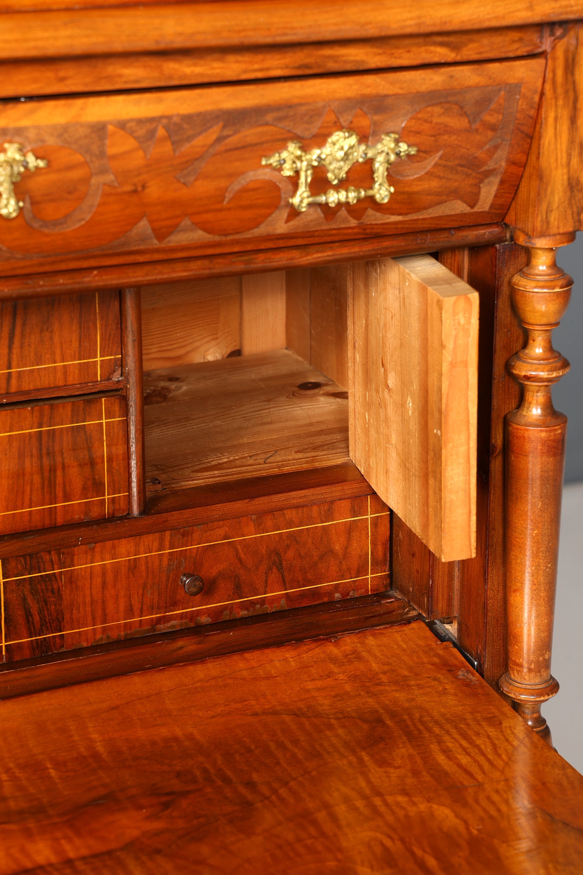 Edler Gründerzeit Sekretär Vertiko Highboard Louis Philippe Kommode um 1880