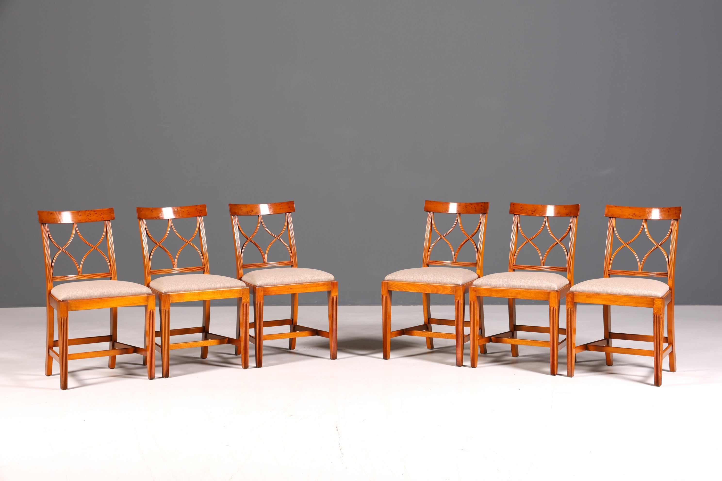 6x Elegant Bevan Funell Chairs, English Reproducible Dining Chairs, Antique 1960s Kitchen Chairs, Chair Set