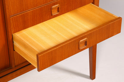 Wunderschönes Mid Century Highboard Teak Holz Schrank Danish Design Büro Kommode 60s