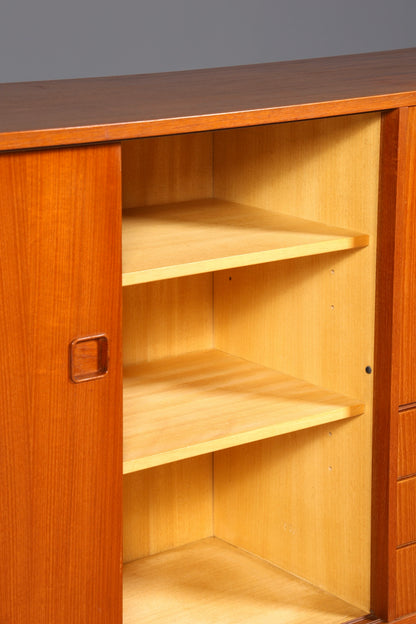 Wunderschönes Mid Century Highboard Teak Holz Schrank Danish Design Büro Kommode 60s