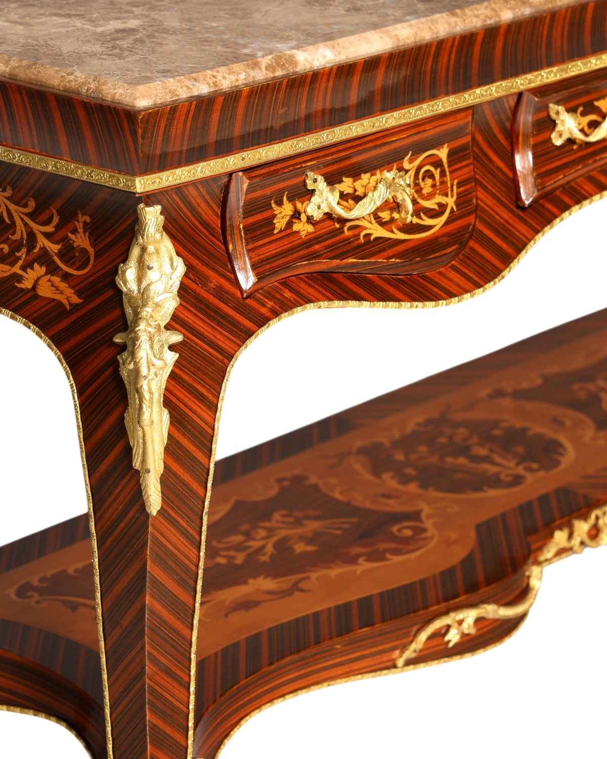 Traumhafte Barock Stil Konsolen Tisch Marmor Antik Stil Intarsien Konsole