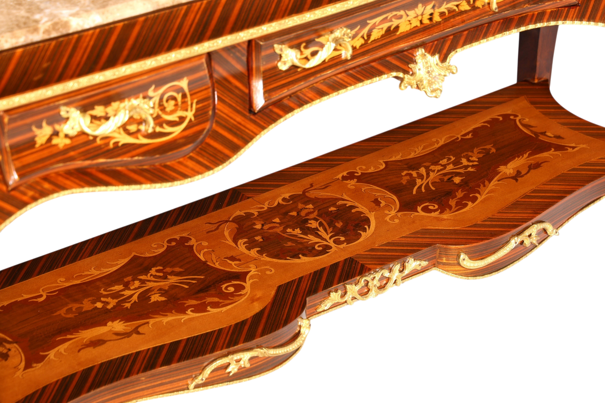 Traumhafte Barock Stil Konsolen Tisch Marmor Antik Stil Intarsien Konsole