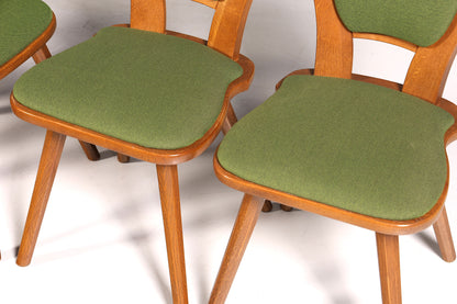 4x Simple country-style chairs with two stools, retro chair set, antique style oak, kitchen chairs, farmhouse chairs, dining room chairs