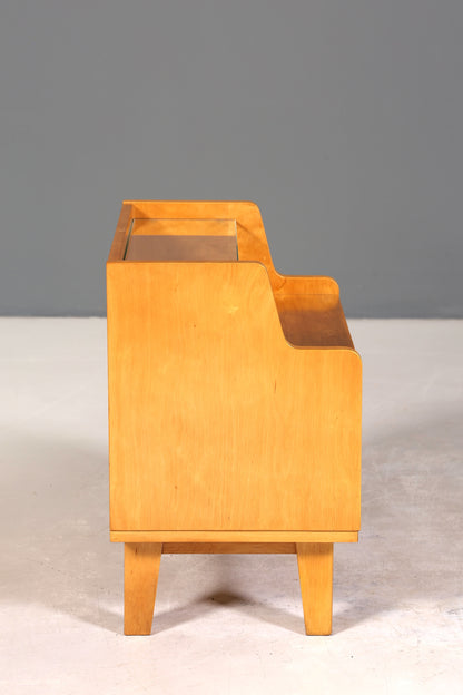 Schlichte Mid Century Kommode Vintage Klappschränkchen Danish Design Nachttisch 1 von 2