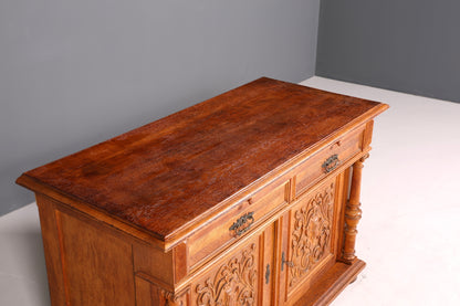 Stilvolles Gründerzeit Sideboard Louis Philippe Eiche Schrank Kommode um 1880