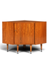 Hauptstadt Möblerei Mid Century Eckkommode aus Holz mit konischen Beinen im Vintage-Stil der 60er Jahre