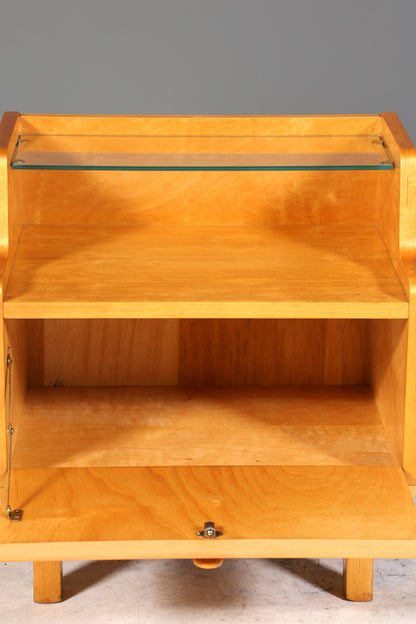 Schlichte Mid Century Kommode Vintage Klappschränkchen Danish Design Nachttisch 1 von 2