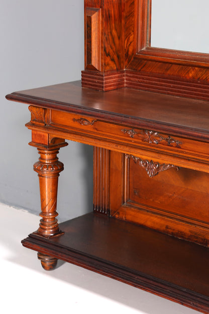 Wunderschöne Gründerzeit Konsole mit Spiegelaufsatz Ablage um 1880 Antik Flur Spiegel Trimeau