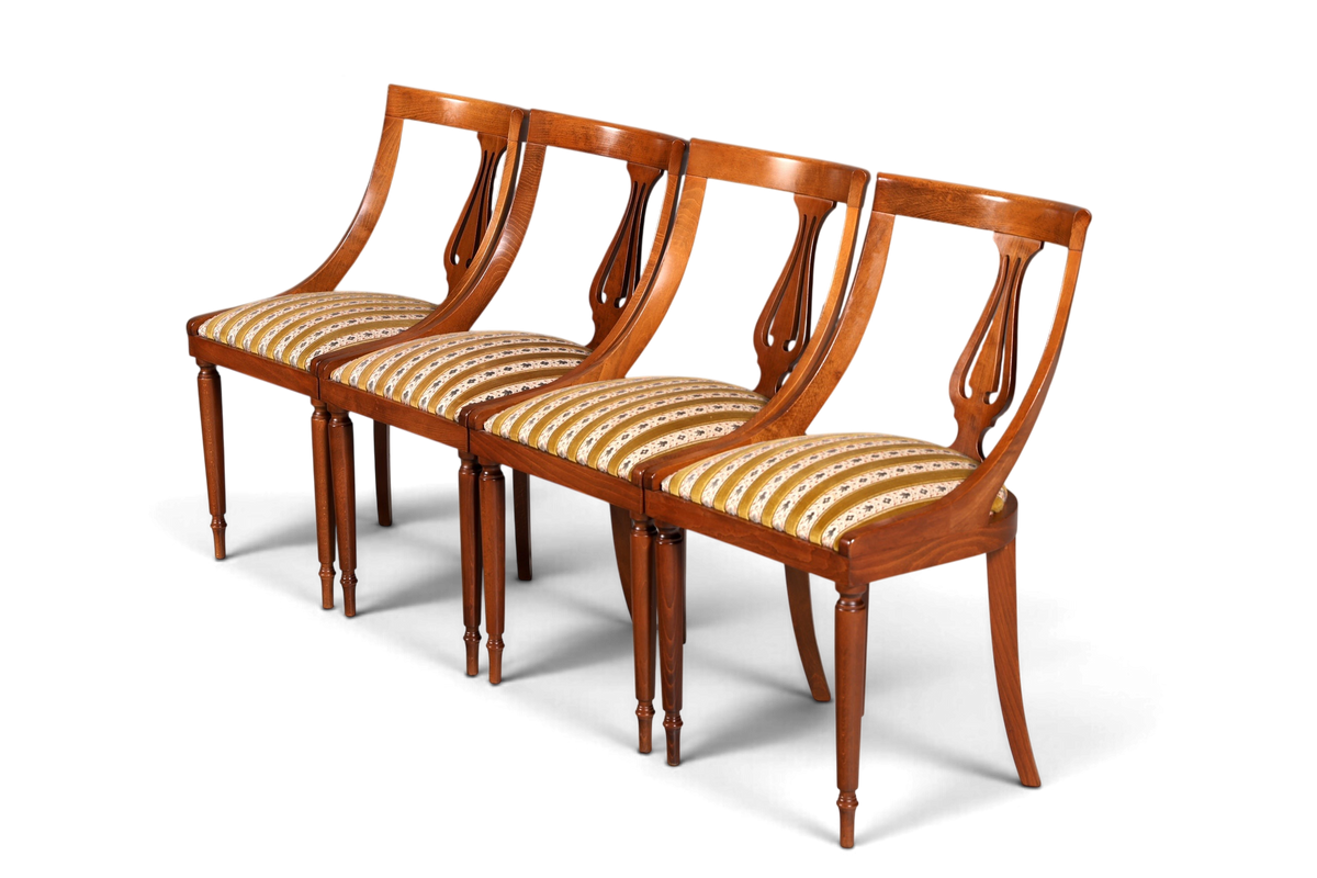 4x Edle Englische Stühle Englisch Dining Chairs Antik 60er Jahre Regency Küchenstühle Stuhlset