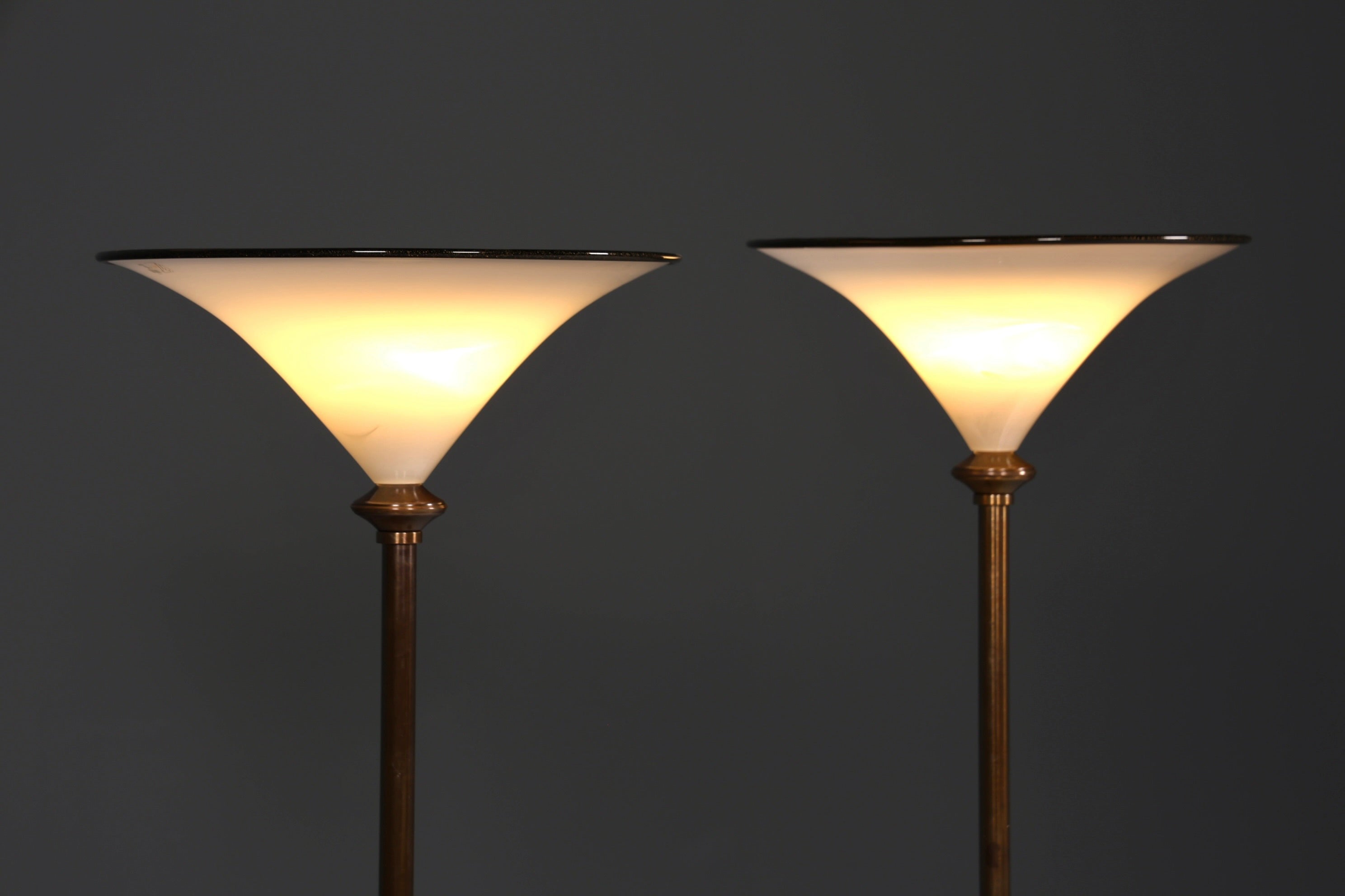 Beautiful Italian floor lamp by Barovier &amp;amp; Toso, Murano glass lampshade, uplighter, floor lamp, 1 of 2