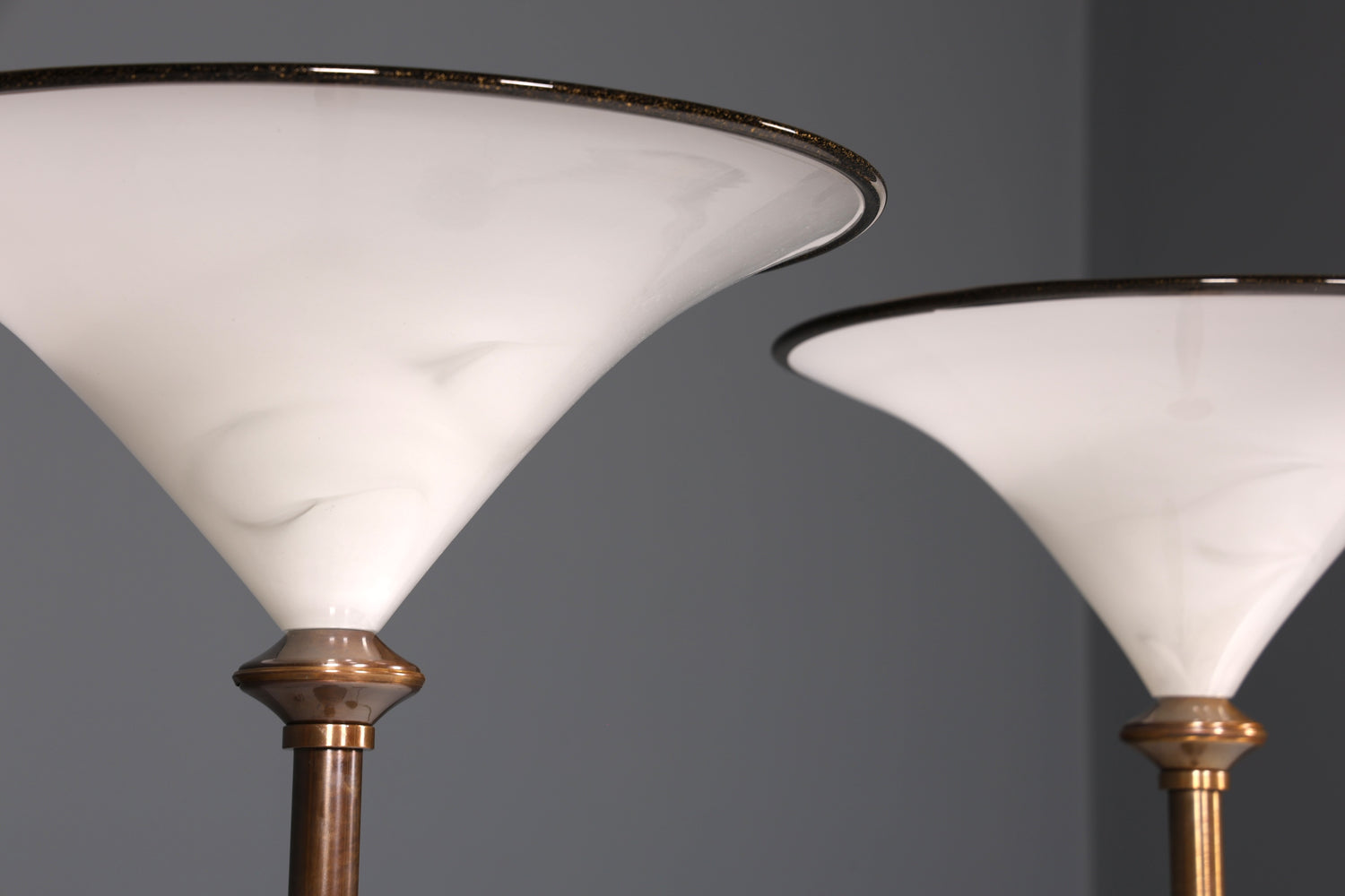 Beautiful Italian floor lamp by Barovier &amp;amp; Toso, Murano glass lampshade, uplighter, floor lamp, 1 of 2