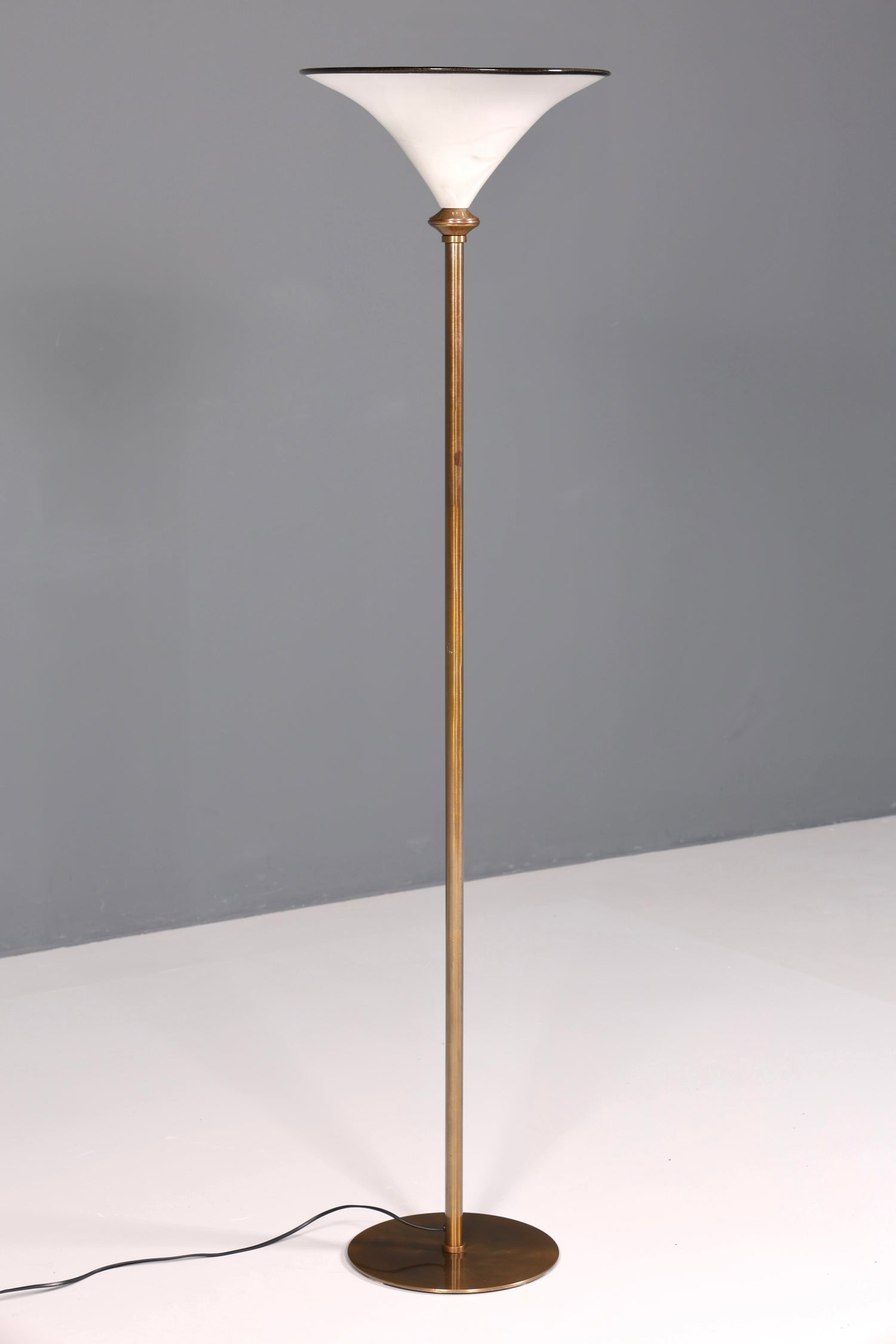 Beautiful Italian floor lamp by Barovier &amp;amp; Toso, Murano glass lampshade, uplighter, floor lamp, 2 of 2