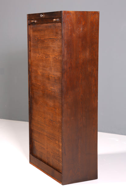 Simple mid-century roll-top cabinet, Bauhaus style, apothecary cabinet, Art Deco filing cabinet, office cabinet