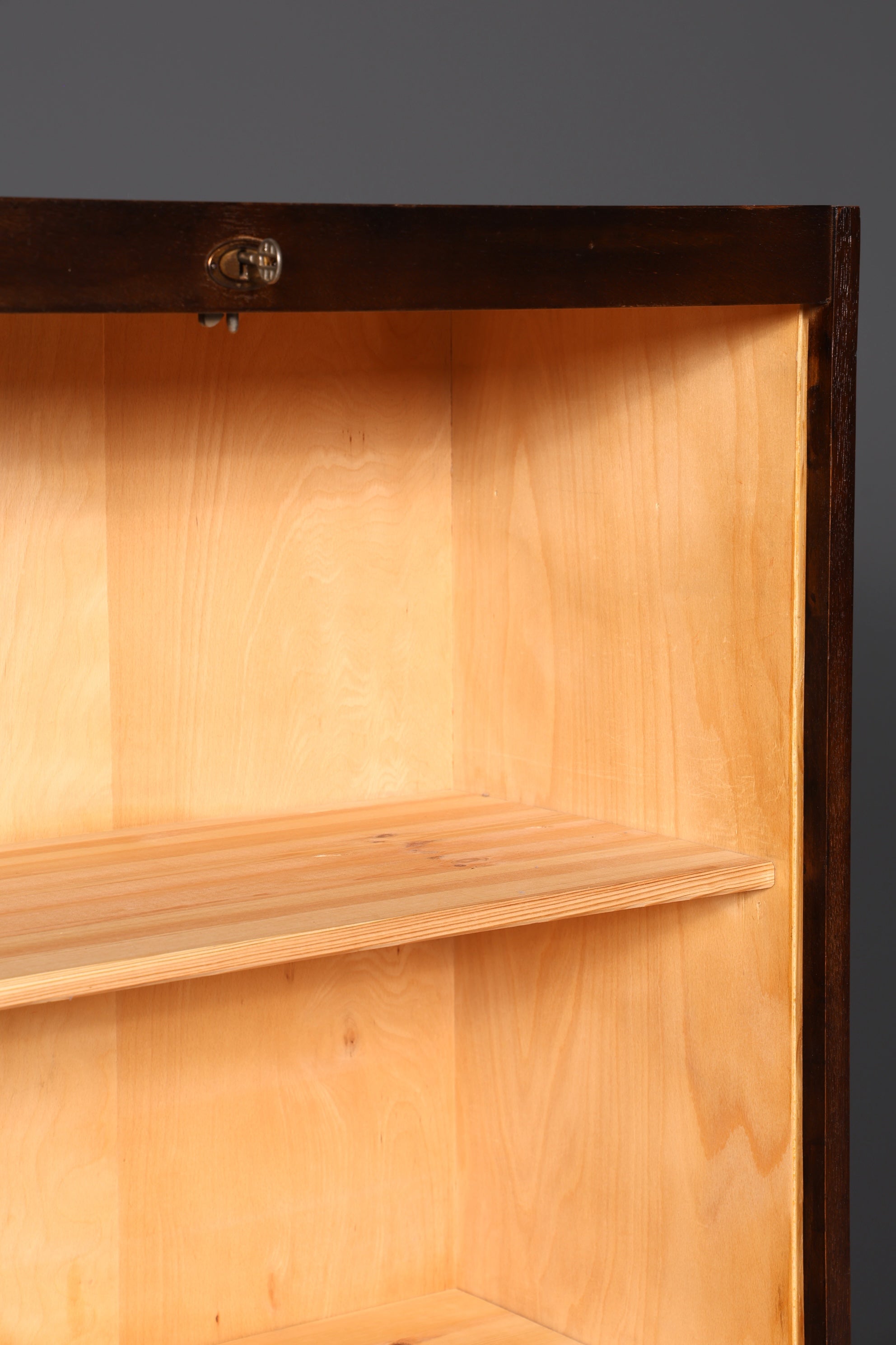 Simple mid-century roll-top cabinet, Bauhaus style, apothecary cabinet, Art Deco filing cabinet, office cabinet