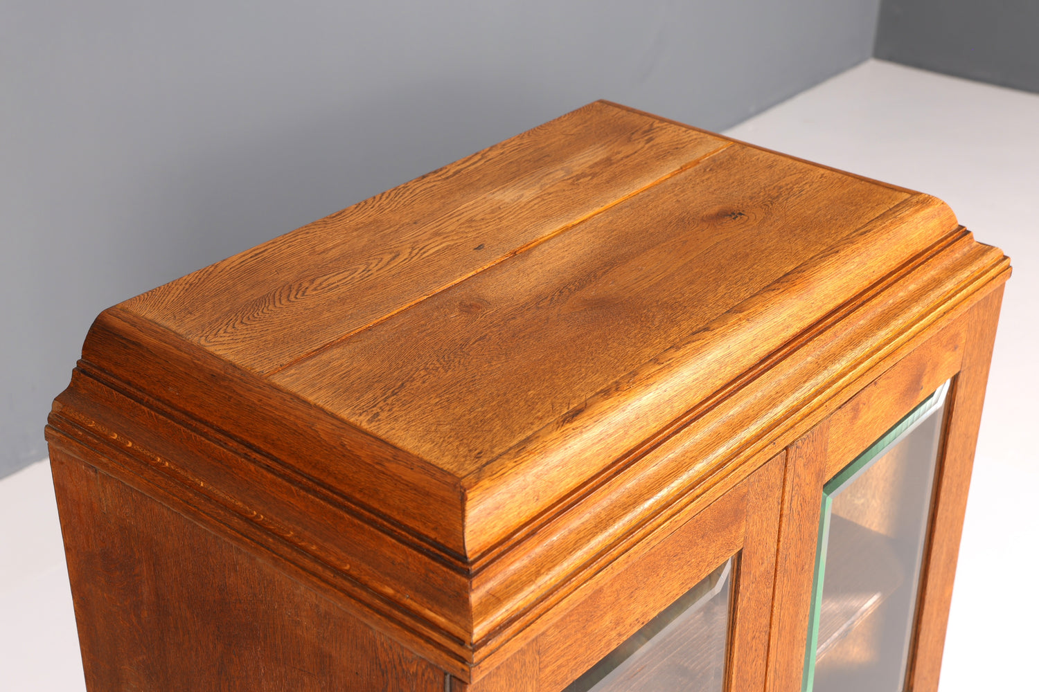 Traumhafte Jugendstil Vitrine Antike Holz Bücherschrank Eiche Antik Schrank Geschirrschrank