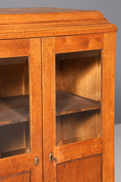 Traumhafte Jugendstil Vitrine Antike Holz Bücherschrank Eiche Antik Schrank Geschirrschrank