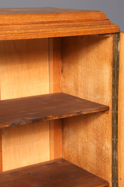 Traumhafte Jugendstil Vitrine Antike Holz Bücherschrank Eiche Antik Schrank Geschirrschrank