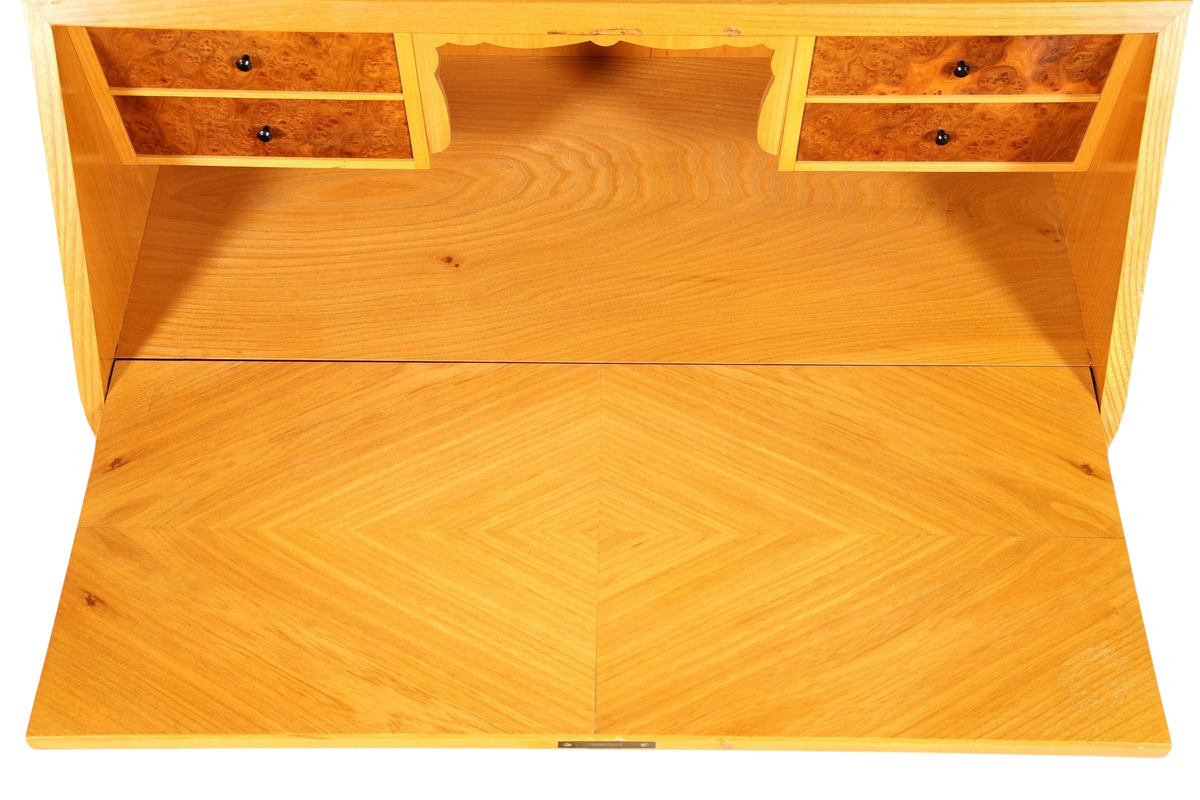 Schlichter Mid Century Sekretär Vintage Schreibmöbel echt Holz Kommode Retro Office Secretary