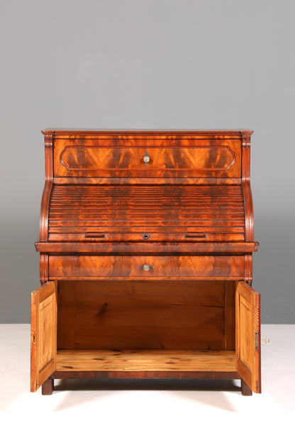 Beeindruckender Louis Philippe Sekretär Antik Rollladen Sekretär Nussbaum Schreibtisch Aufsatzsekretär
