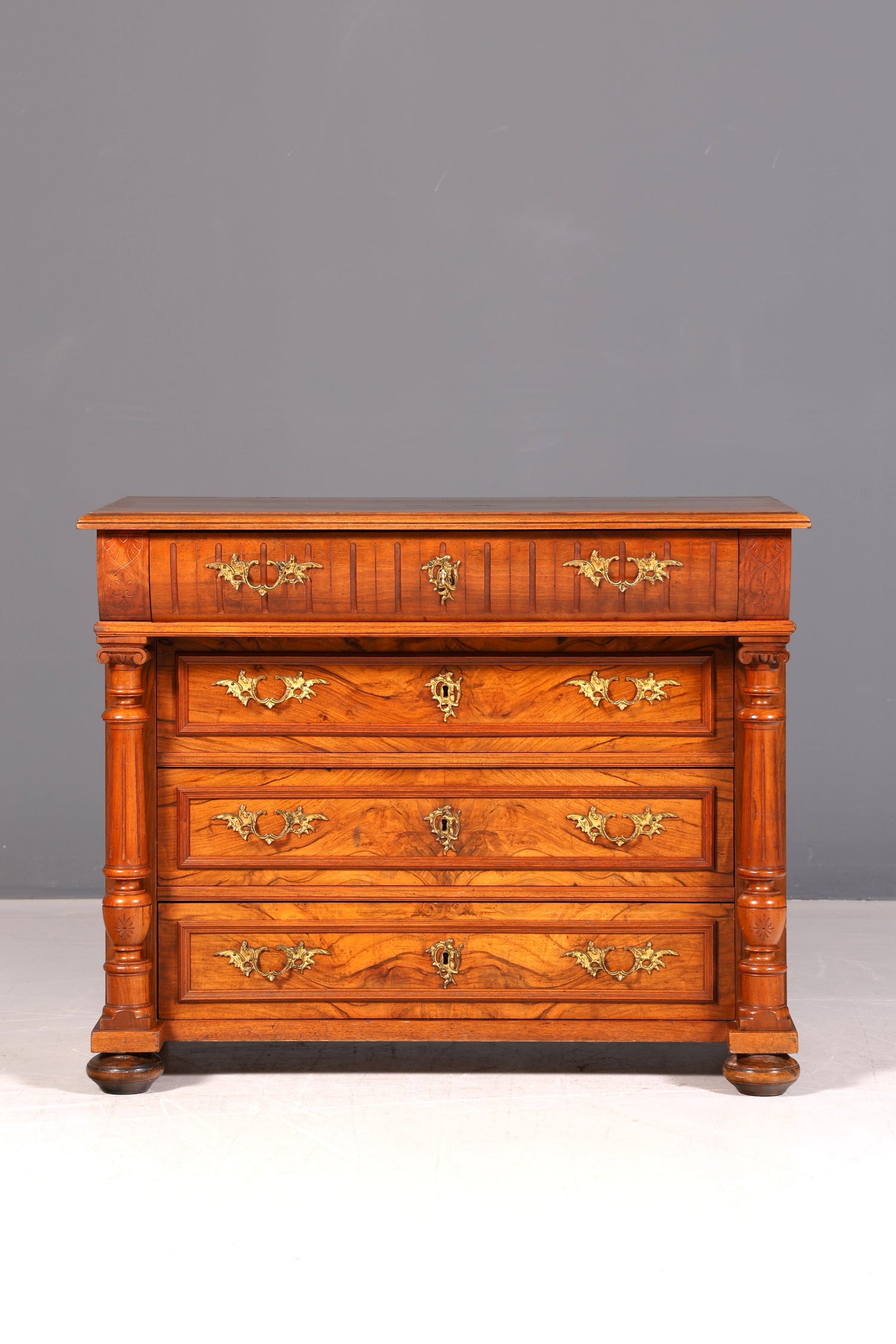 Edle Gründerzeit Kommode Louis Philippe Antik Sideboard Schubladenkommode Wäschekommode um 1890