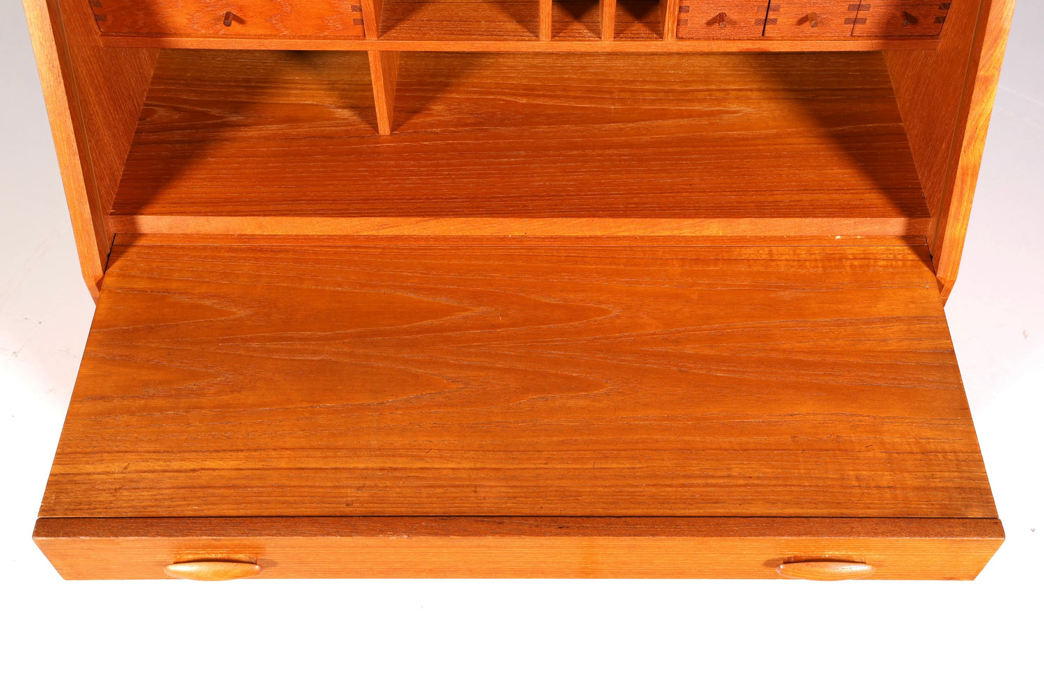 Elegant original Dyrlund secretary desk, mid-century design, teak wood chest of drawers, writing desk