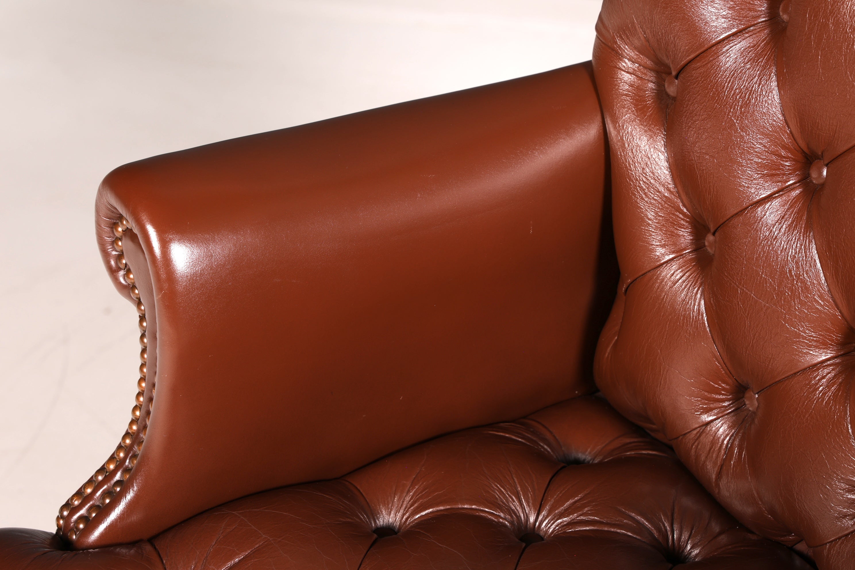 Elegant Chesterfield executive chair, office chair, genuine brown leather, swivel chair, desk chair, office armchair