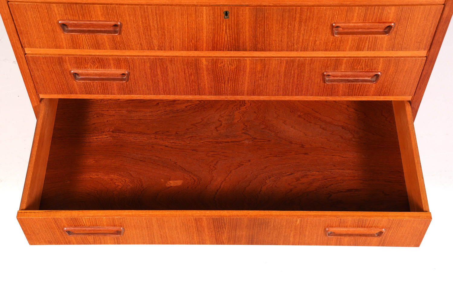 Stylish mid-century secretary desk by Gunnar Nielsen for Tibergaard, teak wood writing desk, 1960s