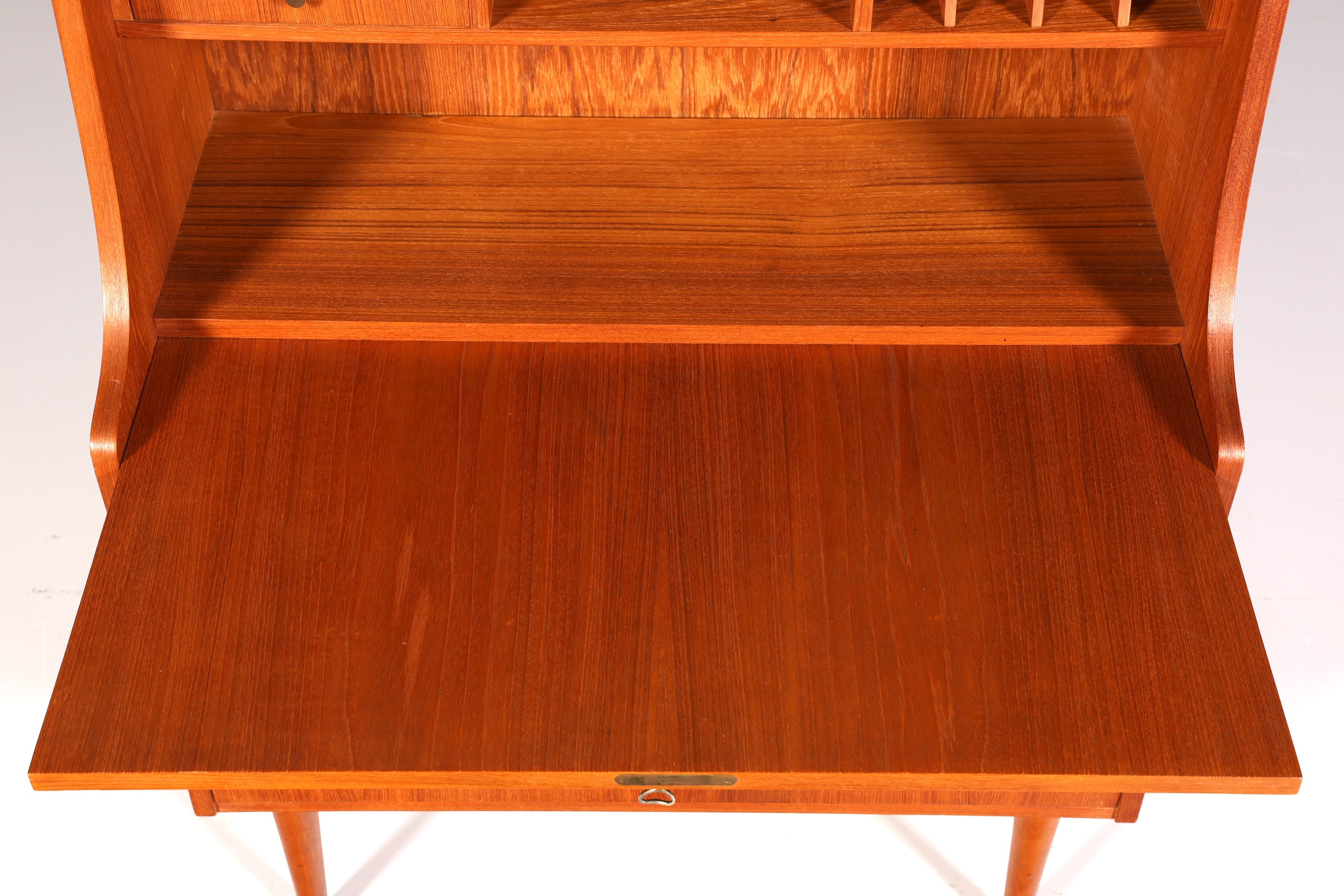 Stylish mid-century secretary desk by Gunnar Nielsen for Tibergaard, teak wood writing desk, 1960s