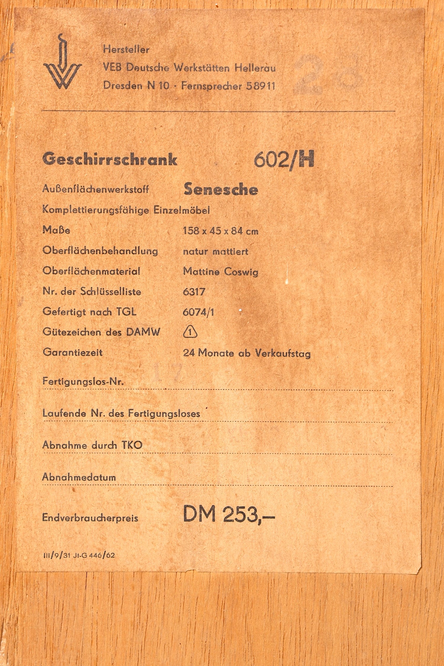 Beautiful original Hellerau sideboard Franz Ehrlich 602 cabinet Mid Century TV cabinet VEB